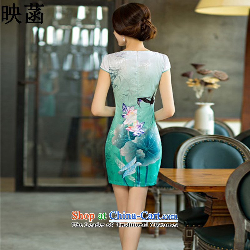 According to the new image 2015 summer attire qipao lotus figure gradient style qipao 3,009 blue , L, image on the , , , shopping on the Internet