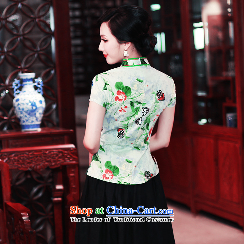 After a new wind for women cotton shirt qipao Chinese Han-tang T-shirts and T-shirt ethnic 3006 3006 green after the wind has been pressed, online shopping