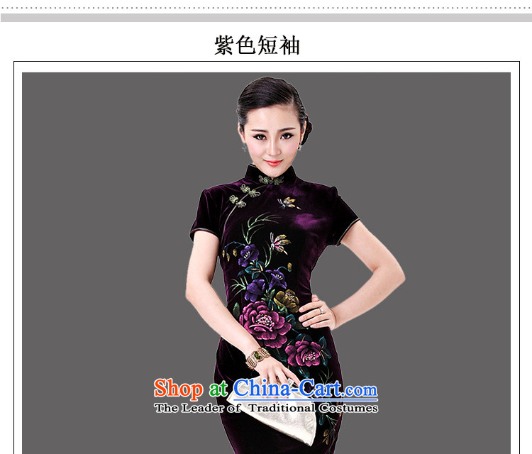 In line long-sleeved cloud. Kim qipao hand-painted silk peony flowers in older mother married replacing Tang dynasty AQE8868 dress in purple cuff XXXXL picture, prices, brand platters! The elections are supplied in the national character of distribution, so action, buy now enjoy more preferential! As soon as possible.