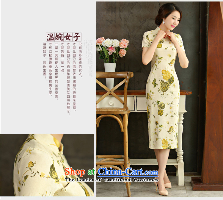 The Champs Elysees to Cayman         2015 Summer retro graphics in Short Thin Sau San large cuff improved linen long skirt #9007 qipao 9008# MUI XXL pictures green, prices, brand platters! The elections are supplied in the national character of distribution, so action, buy now enjoy more preferential! As soon as possible.