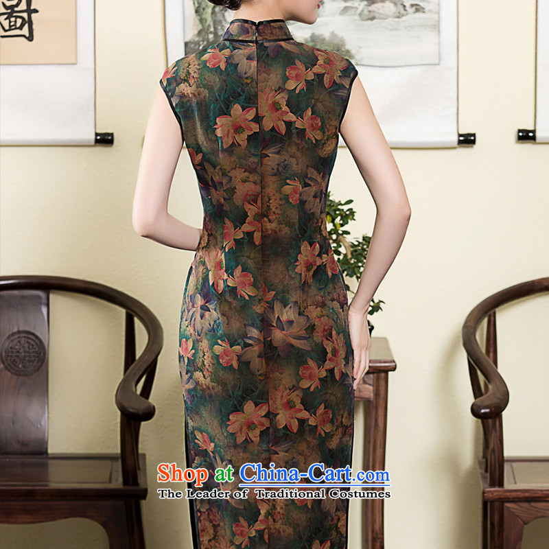 2015 Summer long, Yue seal Silk Cheongsam retro cloud of incense of Tang Dynasty improved daily cheongsam dress photo color M seal decreased by , , , shopping on the Internet