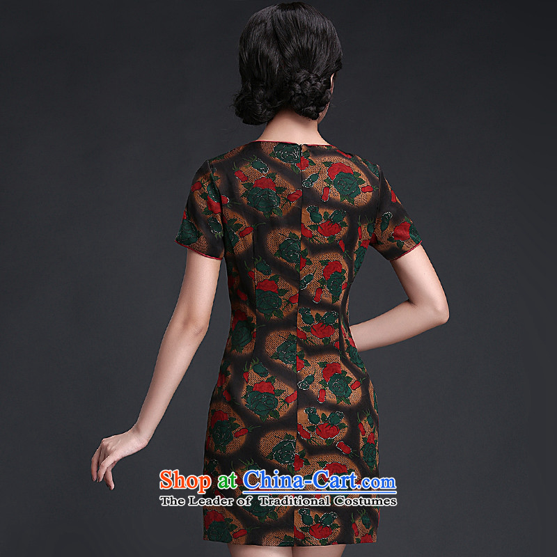 China Ethnic classic 2015 Summer Scent of silk yarn daily short Ms. cloud, short-sleeved cheongsam dress improvement as M China stylish classic (HUAZUJINGDIAN Serb) , , , shopping on the Internet