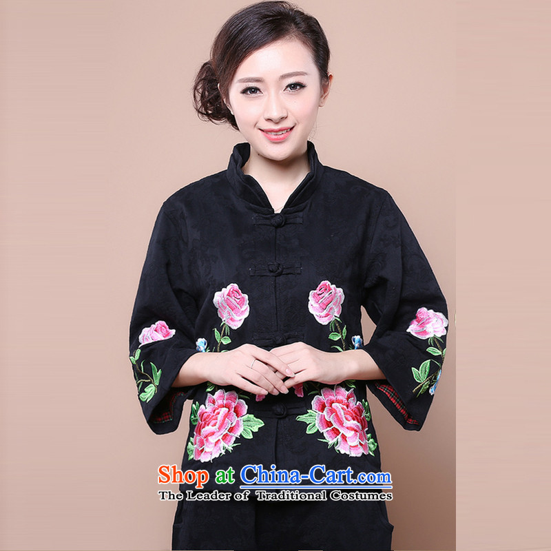 In the autumn of 2015 on hay new wide Female Body cotton and stylish decorated jacquard Tang Jacket Kit can sell black XXXL, Hee-XINI () , , , shopping on the Internet