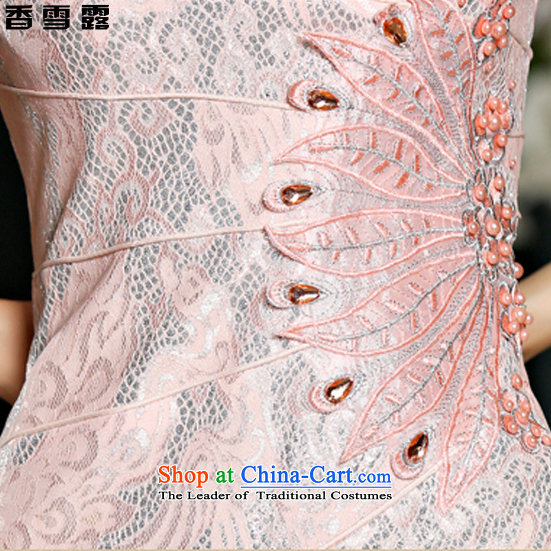 Xiangxue terrace for summer 2015 new improved Stylish retro short of qipao dresses exquisite lace female skirt 9020 Red XL, Hornsey Terrace Shopping on the Internet has been pressed.