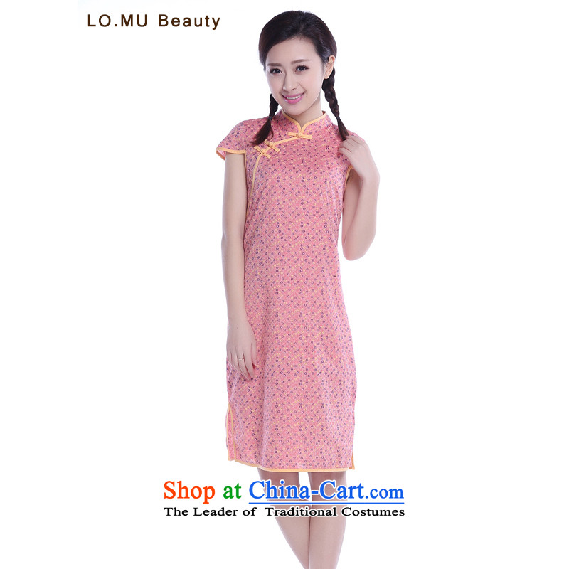 Children's Wear load summer parent-child 2015 cotton linen ethnic girls Tang dynasty retro mother and daughter replacing cheongsam dress summer red floral - children, 125 cm ,LO.MU beauty,,, shopping on the Internet