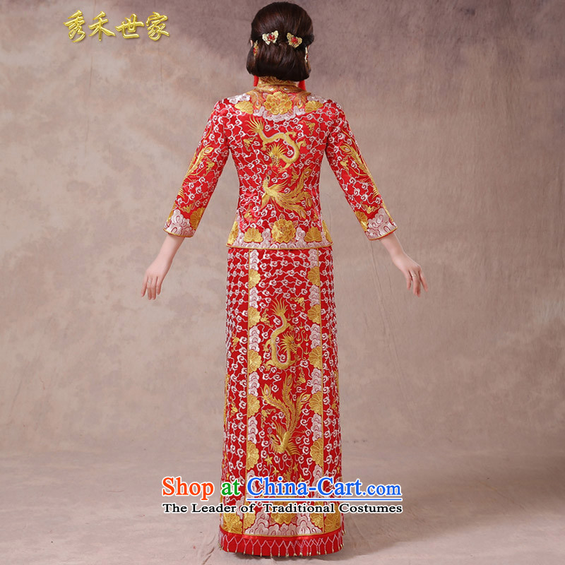 Sau Wo saga longfeng use 2015 Chinese marriages bows services spring and summer gown skirt use 5 Fook-Soo Yong-hee-service wo Sau San video large red M of thin, Sau Wo family shopping on the Internet has been pressed.