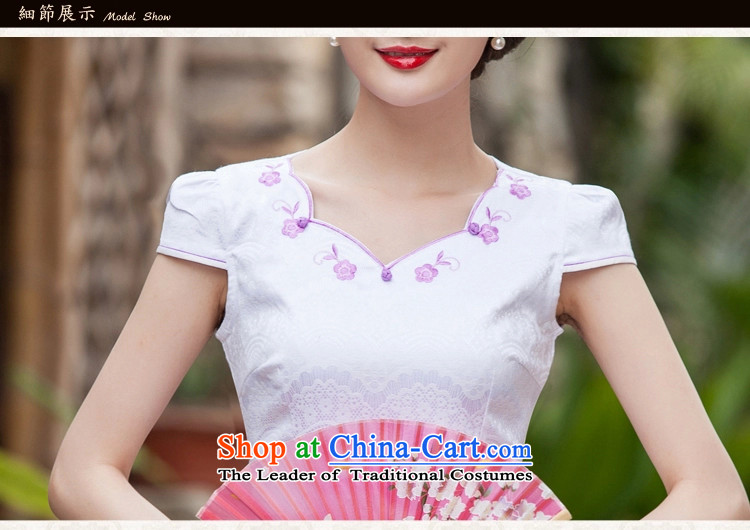 Siu Yan 2015 new cheongsam female summer short of Stylish retro dresses embroidery of the forklift truck without the square-cut dress map color S picture, prices, brand platters! The elections are supplied in the national character of distribution, so action, buy now enjoy more preferential! As soon as possible.