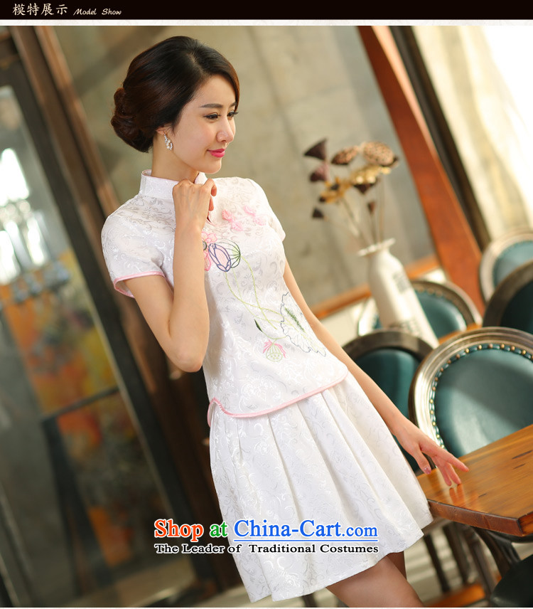Siu Yan improved two kits cheongsam with 2015 Summer new women's daily retro stylish decoration in white gown XL Photo, prices, brand platters! The elections are supplied in the national character of distribution, so action, buy now enjoy more preferential! As soon as possible.