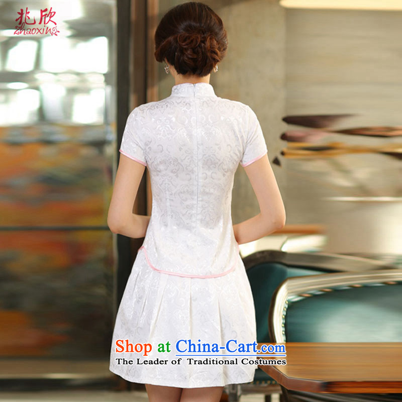 Siu Yan improved two kits cheongsam with 2015 Summer new women's daily retro stylish decoration in white gown XL, Siu Yan Shopping on the Internet has been pressed.