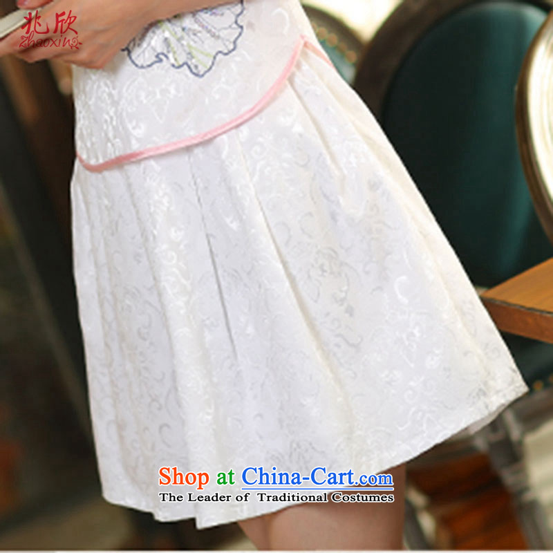 Siu Yan improved two kits cheongsam with 2015 Summer new women's daily retro stylish decoration in white gown XL, Siu Yan Shopping on the Internet has been pressed.