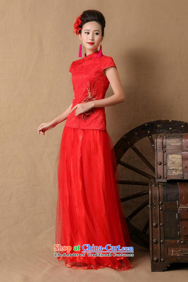 The new 2015 topology magic marriages gift qipao skirt red long bows and stylish evening dresses red XL Photo, prices, brand platters! The elections are supplied in the national character of distribution, so action, buy now enjoy more preferential! As soon as possible.