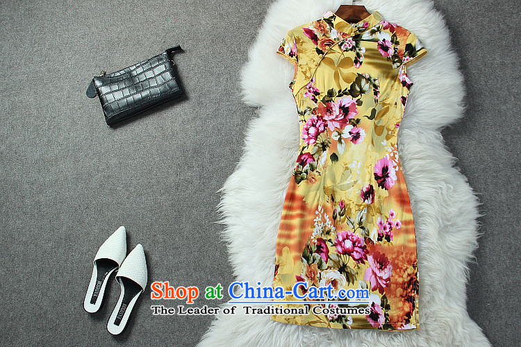 Edge 2015 European sites Yanta new summer for women is pressed flowers stamp of the forklift truck qipao 1172 color pictures of the Sau San XL Photo, prices, brand platters! The elections are supplied in the national character of distribution, so action, buy now enjoy more preferential! As soon as possible.