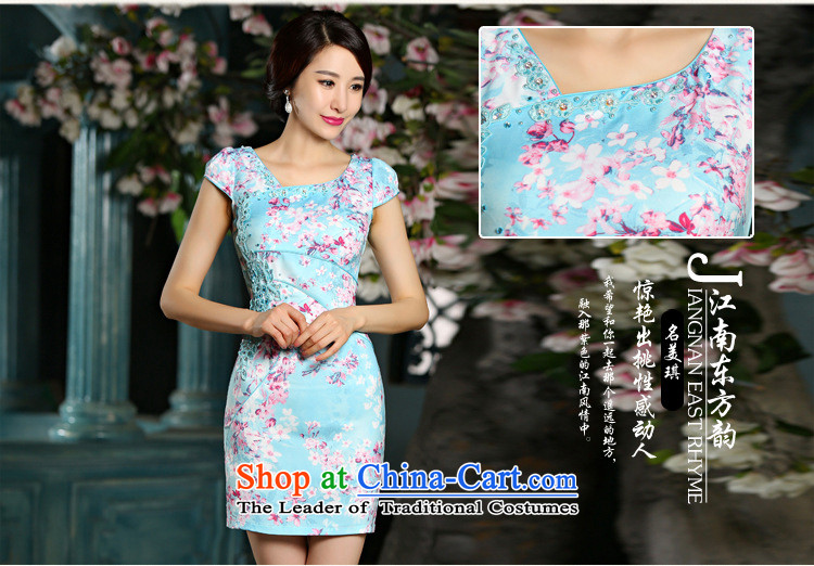 Edge Yanta new summer 2015 Graphics thin cheongsam dress circle style improvement Sau San embroidery cheongsam 9022 teal XXL picture, prices, brand platters! The elections are supplied in the national character of distribution, so action, buy now enjoy more preferential! As soon as possible.