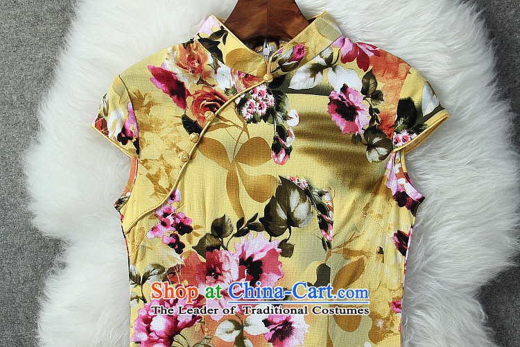 Flower domain the new Europe and the 2015 summer flowers women need to come to grips with stamp of the forklift truck Sau San cheongsam dress 1172 yellow. 2XL Photo, prices, brand platters! The elections are supplied in the national character of distribution, so action, buy now enjoy more preferential! As soon as possible.
