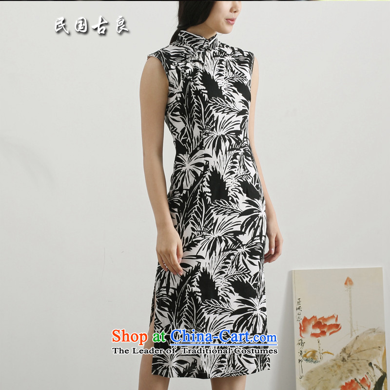 The Republic of Korea guryan new summer 2015 women of ethnic retro stamp linen tray clip dresses in the medium to long term improvement of daily cotton linen cheongsam dress green stamp M, the Republic of Korea has been pressed guryan shopping on the Inte