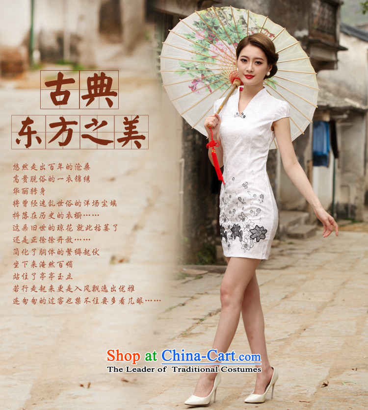 Siu Yan straight up embroidery cheongsam dress 2015 New Stylish retro short skirts summer load improved dresses female pink S picture, prices, brand platters! The elections are supplied in the national character of distribution, so action, buy now enjoy more preferential! As soon as possible.