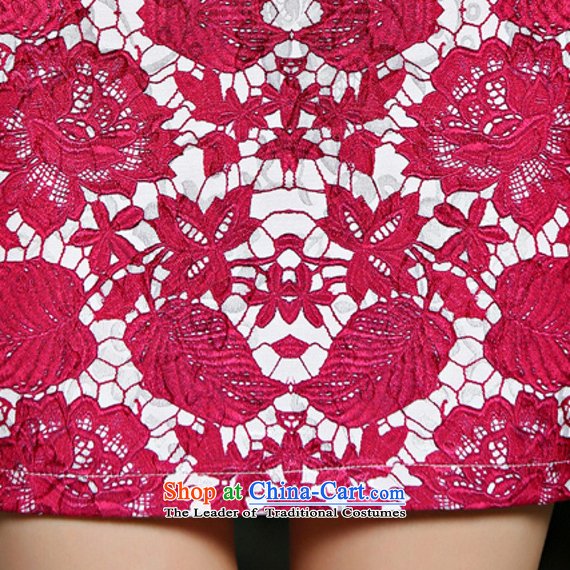 The leading edge of the YI I 2015 new women's retro short of porcelain Sau San qipao skirt dresses 9025 XL, Yi Edge of Red i , , , shopping on the Internet