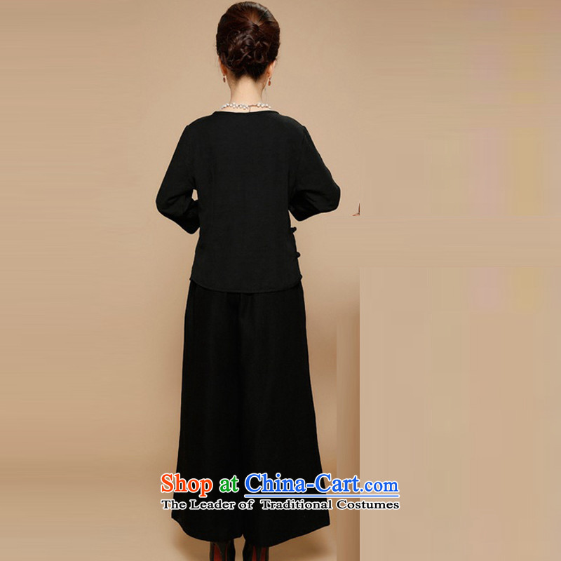 The mother with large-hee code women in spring and autumn 2015 new for women China wind improved stamp Tang Dynasty Package Women cheongsam autumn and winter package. XXL, blue-hee (XINI) , , , shopping on the Internet