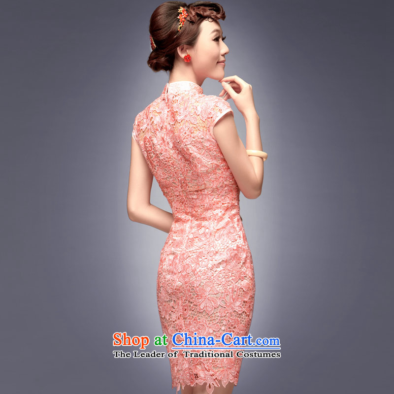 2015 Summer new short of Chinese Pink bridesmaid services services qipao marriage retro bows dress dresses pink XL payment for about a week shipment, Eason Chan point , , , shopping on the Internet