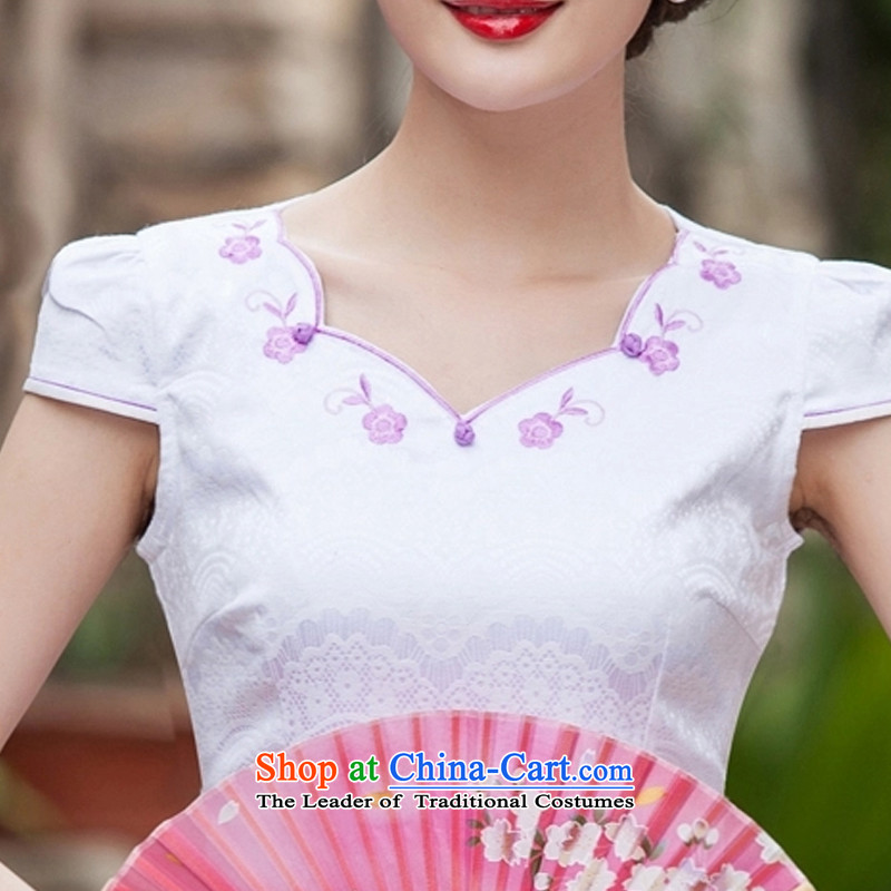 In 2015, the new summer fashion, Sau San Graphics Improvement Short thin antique dresses cheongsam dress daily female Tang dynasty 1126 color picture of MR (XXL, SRDENY) , , , shopping on the Internet
