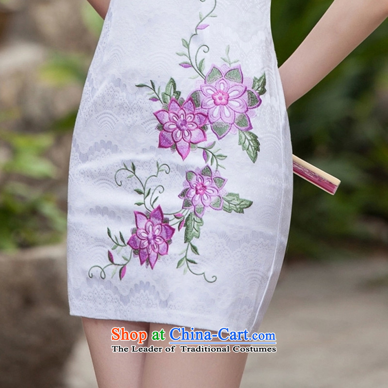 In 2015, the new summer fashion, Sau San Graphics Improvement Short thin antique dresses cheongsam dress daily female Tang dynasty 1126 color picture of MR (XXL, SRDENY) , , , shopping on the Internet