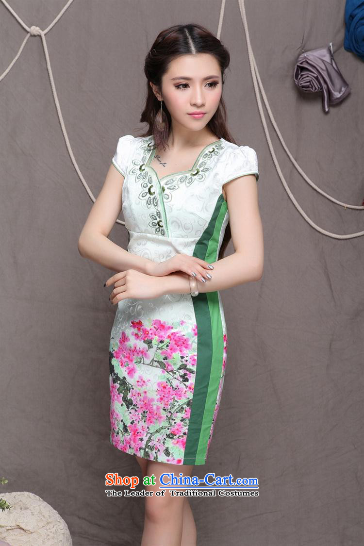 Orange Tysan *H9906 ethnic Chinese cheongsam dress daily Stylish retro Sau San graphics build qipao green L picture, prices, brand platters! The elections are supplied in the national character of distribution, so action, buy now enjoy more preferential! As soon as possible.
