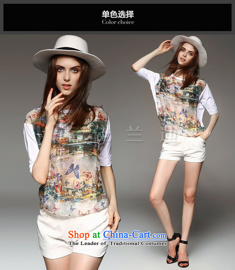 Ya-ting shop for summer new western style reminiscent of the butterfly stamp loose silk and cotton shirts version white L picture, prices, brand platters! The elections are supplied in the national character of distribution, so action, buy now enjoy more preferential! As soon as possible.