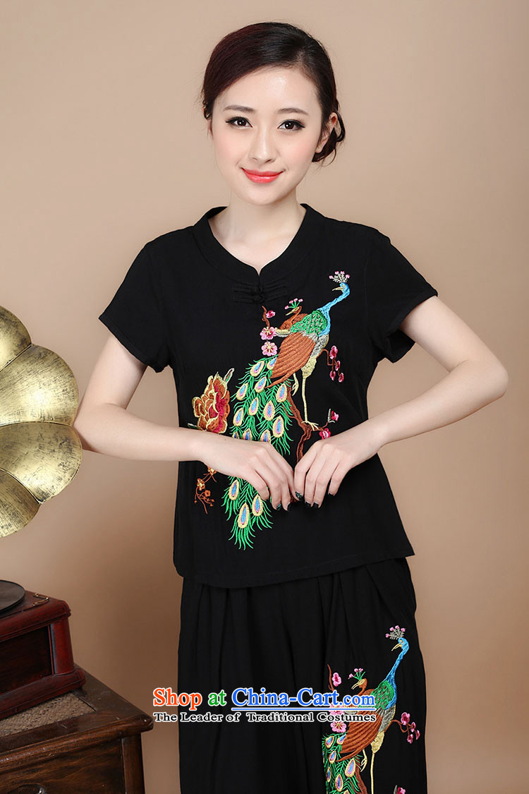 To 2015 summer as cotton embroidery decorated in Tang Dynasty V-Neck short-sleeved T-shirt, two sets of load pants can sell black XXL picture, prices, brand platters! The elections are supplied in the national character of distribution, so action, buy now enjoy more preferential! As soon as possible.
