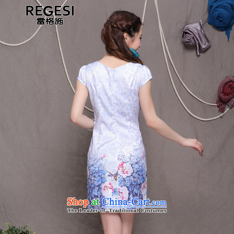 Goersch 2015 summer demining new ethnic embroidery Sau San Chinese cheongsam dress video thin stated Craig XL, Violet REGESI facilities () , , , shopping on the Internet