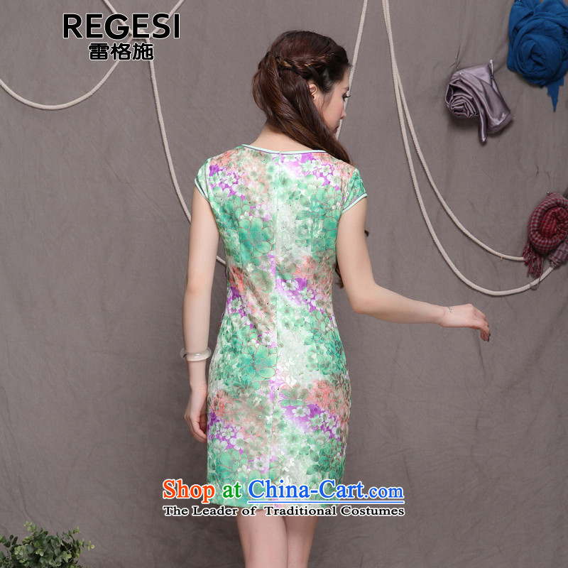 Mine. A new summer 2015, stylish and elegant qipao ethnic skirt 9905 Green M Craig facilities (REGESI) , , , shopping on the Internet