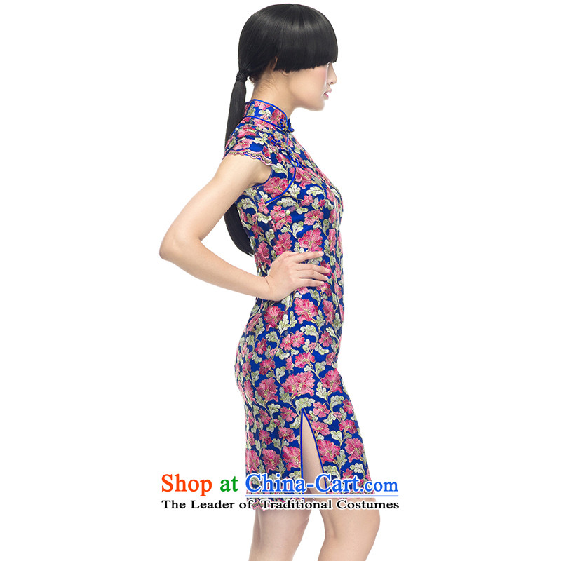 Rui or Silk Cheongsam short-sleeved lace slimming shell dresses 2015 new products and stylish and well refined China Wind , therefore, purple qipao Cheung shopping on the Internet has been pressed.