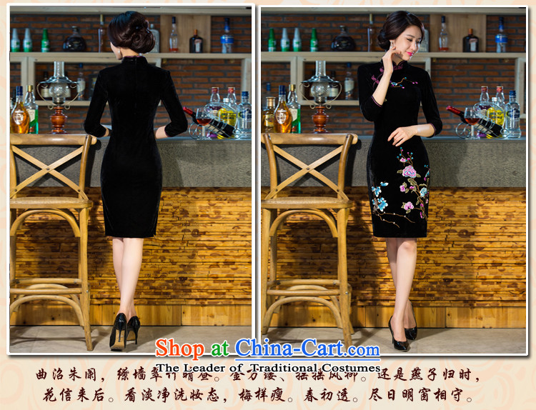 Sha to Saint cheongsam dress code mother Tang Dynasty Large 2015 autumn and winter in new long-sleeved Kim scouring pads improved retro wedding dress blue-violet XL Photo, prices, brand platters! The elections are supplied in the national character of distribution, so action, buy now enjoy more preferential! As soon as possible.
