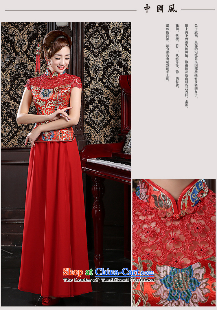 2015 new stylish red dress code long large graphics thin retro improved qipao marriages bows to female red S Suzhou shipment picture, prices, brand platters! The elections are supplied in the national character of distribution, so action, buy now enjoy more preferential! As soon as possible.