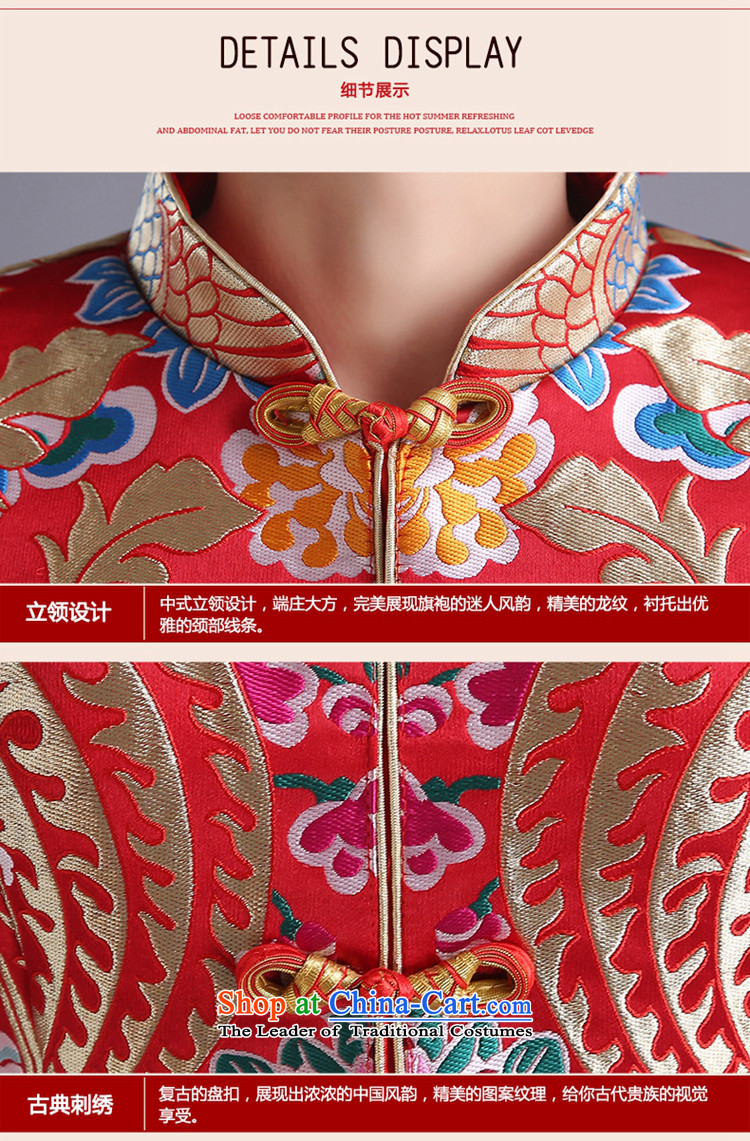 2015 new summer stylish cheongsam dress long red bride, Sau San Chinese video services to the dragon use bows thin red sleeved XL Suzhou shipment picture, prices, brand platters! The elections are supplied in the national character of distribution, so action, buy now enjoy more preferential! As soon as possible.
