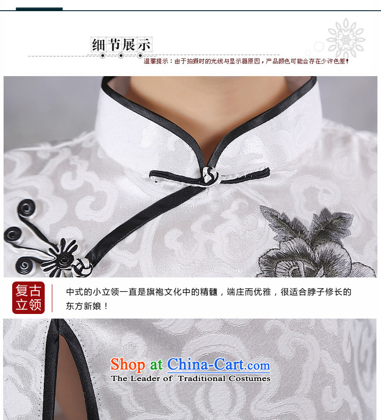 Embroidered is spring and summer 2015, bridal dresses and stylish new improved embroidery flower embroidery cheongsam dress qipao white QP039 emulation silk L Suzhou shipment picture, prices, brand platters! The elections are supplied in the national character of distribution, so action, buy now enjoy more preferential! As soon as possible.