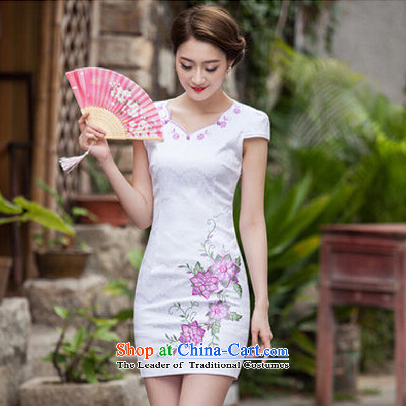 In accordance with the cabinet 2015 staff is the new spring and summer with stylish qipao short, Retro cheongsam dress daily qipao XXL, map color according to the Cabinet (Director Sang MEISHANGYICHU) , , , shopping on the Internet