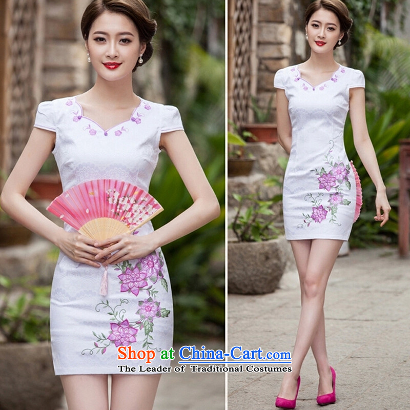 In accordance with the cabinet 2015 staff is the new spring and summer with stylish qipao short, Retro cheongsam dress daily qipao XXL, map color according to the Cabinet (Director Sang MEISHANGYICHU) , , , shopping on the Internet