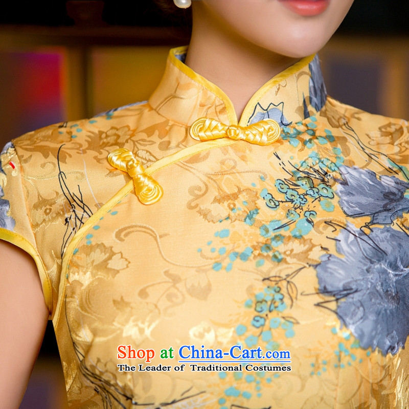 Yong-yeon and new 2015 summer short of adolescent girls in the summer improved graphics Ms. thin summer Sau San) Foutune of qipao skirt dresses female picture color M-Yung Yan Close shopping on the Internet has been pressed.