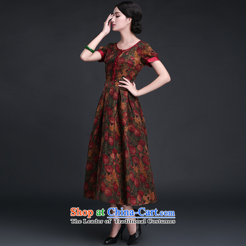Chinese New Year 2015 classic ethnic summer stylish improved silk yarn original cloud of incense Ms. cheongsam dress daily video thin summer XXL, looked Classic (HUAZUJINGDIAN ethnic Chinese) , , , shopping on the Internet