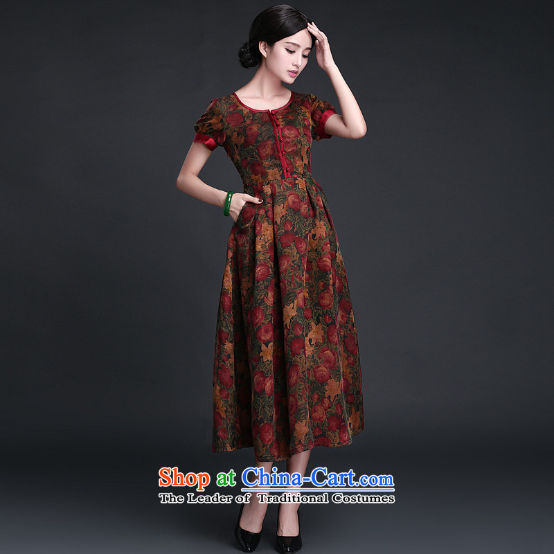 Chinese New Year 2015 classic ethnic summer stylish improved silk yarn original cloud of incense Ms. cheongsam dress daily video thin summer XXL, looked Classic (HUAZUJINGDIAN ethnic Chinese) , , , shopping on the Internet