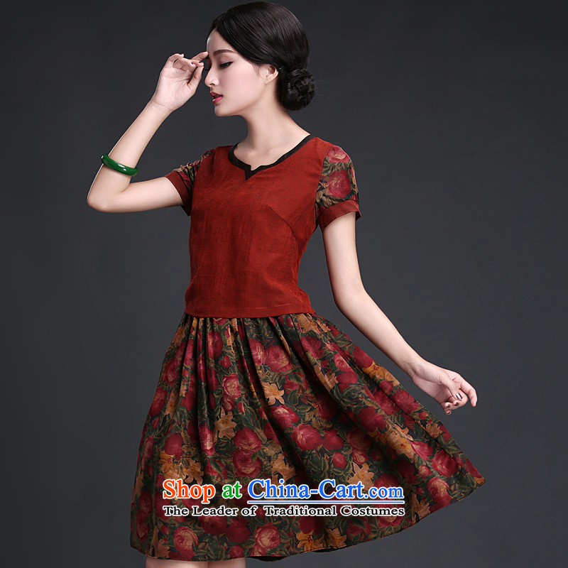 Chinese New Year 2015 Classic Serb President Tang dynasty daily incense cloud yarn cheongsam dress 2015 Summer improved Stylish retro- XL, China ethnic song chords HUAZUJINGDIAN Classic () , , , shopping on the Internet