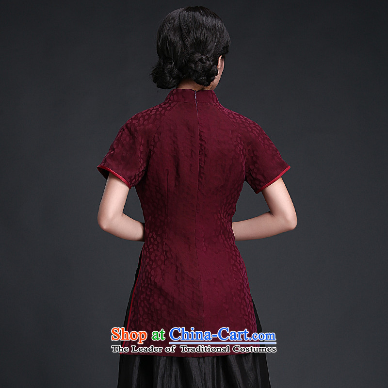 China Ethnic Chinese Tang dynasty Classic 2015 short-sleeved T-shirt qipao China wind-cloud yarn Women's Summer retro ethnic Han-Red classic (ethnic Chinese XXXL, HUAZUJINGDIAN) , , , shopping on the Internet