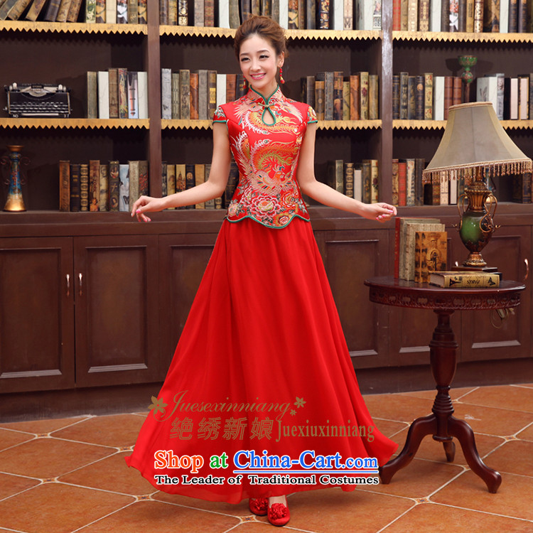 Embroidered dragon robe brides is red retro bridal dresses dresses improved marriage bows services wedding short-sleeved bride load custom red made does not allow for pictures, prices, brand platters! The elections are supplied in the national character of distribution, so action, buy now enjoy more preferential! As soon as possible.