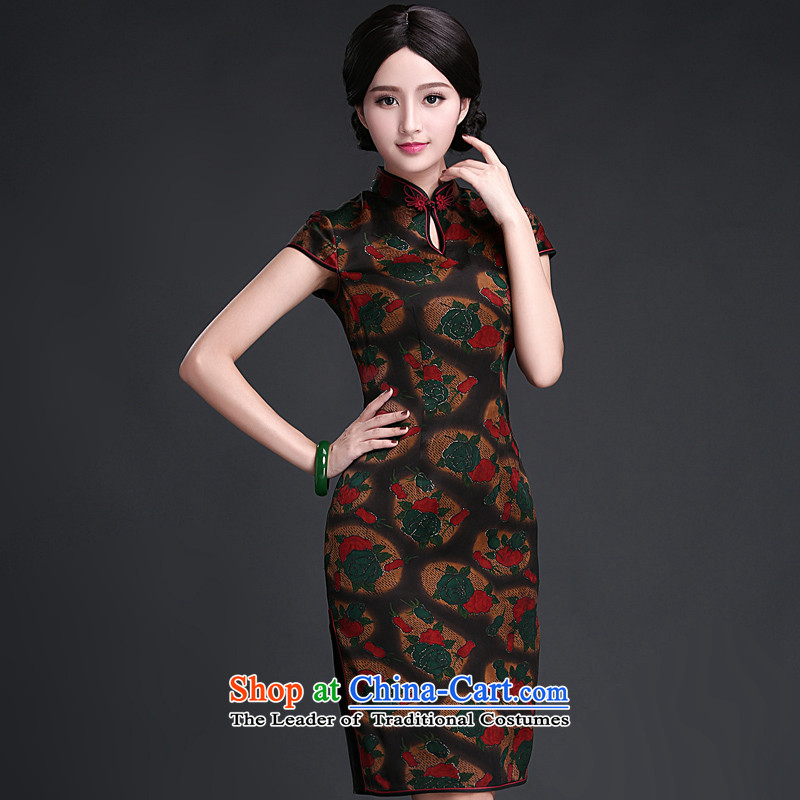 Chinese New Year 2015 classic ethnic Chinese daily, silk yarn qipao cloud of incense dresses summer stylish design , L, China improved ethnic Classic (HUAZUJINGDIAN) , , , shopping on the Internet