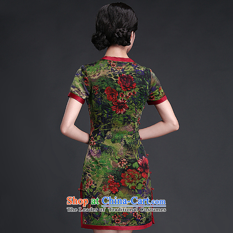 2015 Summer new silk yarn daily qipao cloud of incense dresses retro improved stylish XXXL, suit Chinese communities Sau San (HUAZUJINGDIAN Classic) , , , shopping on the Internet