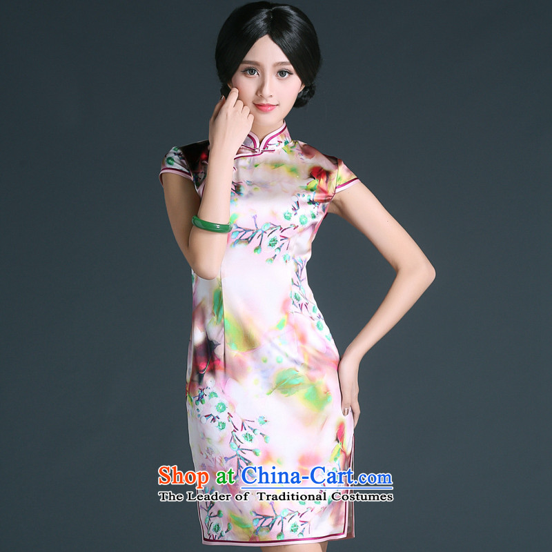 China Ethnic Chinese Antique improvement classic 2015 Ms. Silk Cheongsam everyday dress summer short of being a stylish decoration qp XXXL, suit Chinese Ethnic Classic (HUAZUJINGDIAN) , , , shopping on the Internet
