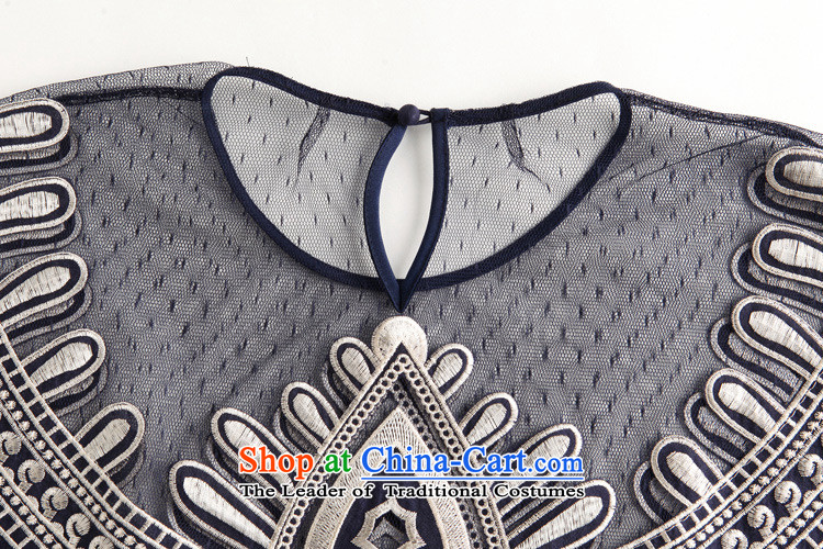 Vpro Y2042015 dress summer only new boxed heavy industry embroidery elegant dark blue T-shirt shirt M picture, prices, brand platters! The elections are supplied in the national character of distribution, so action, buy now enjoy more preferential! As soon as possible.