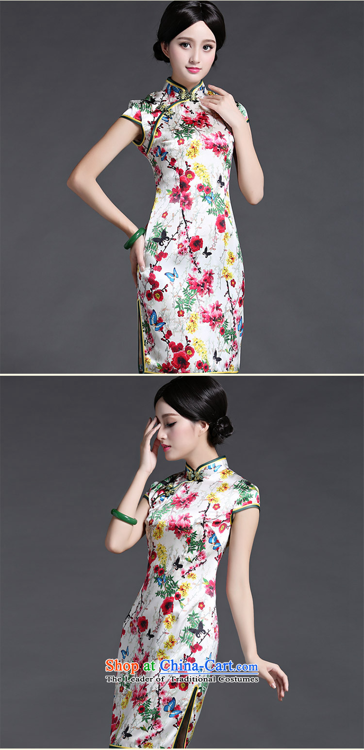 Chinese New Year 2015 Classic Serb heavy Silk Cheongsam female improved daily dresses summer short of Chinese Antique suit XXL picture, prices, brand platters! The elections are supplied in the national character of distribution, so action, buy now enjoy more preferential! As soon as possible.