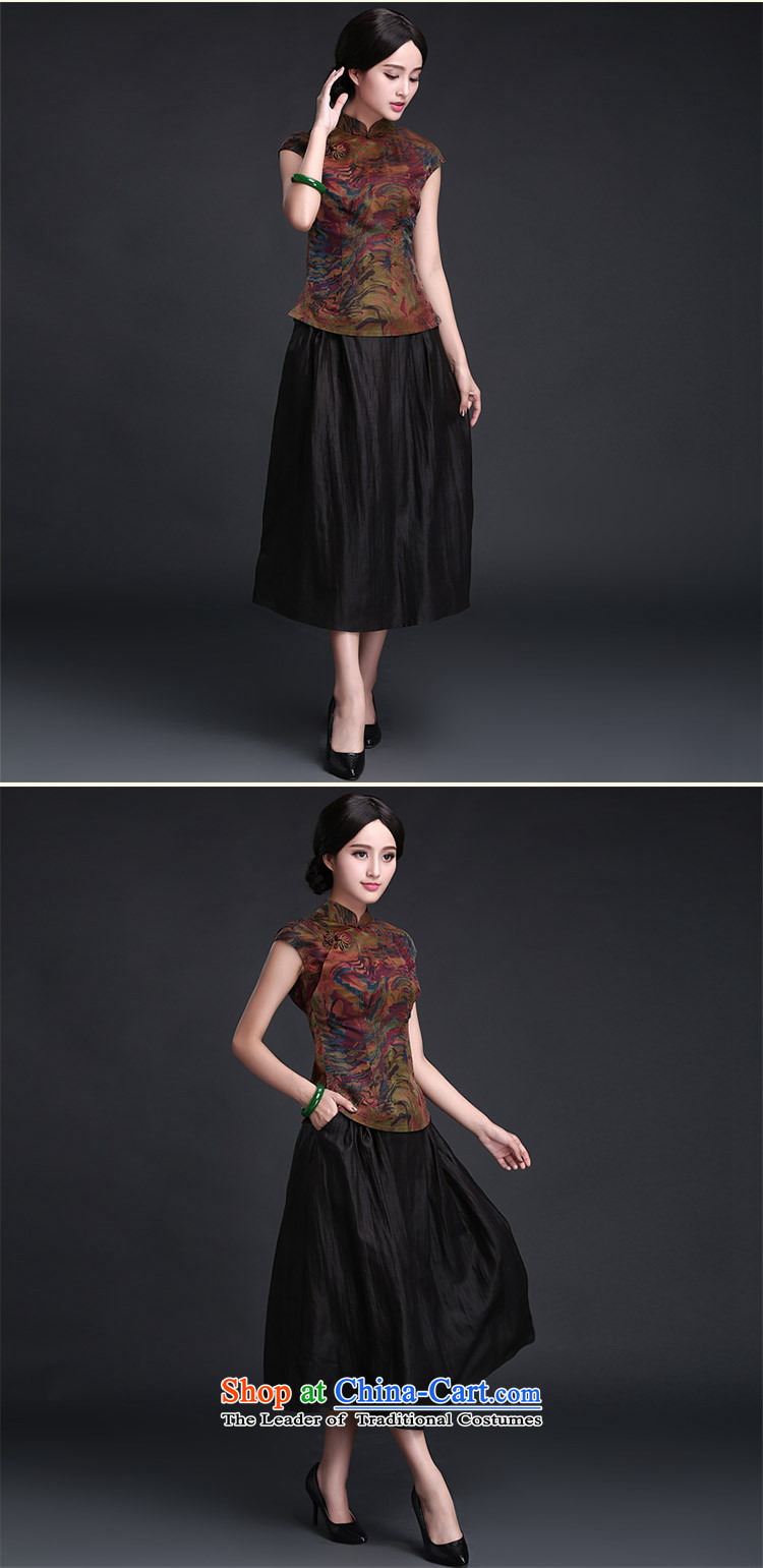China-Tang dynasty 2015 classic Chinese qipao Ms. Han-improved shirt summer China wind silk yarn t-shirts cloud of incense Suit M picture, prices, brand platters! The elections are supplied in the national character of distribution, so action, buy now enjoy more preferential! As soon as possible.