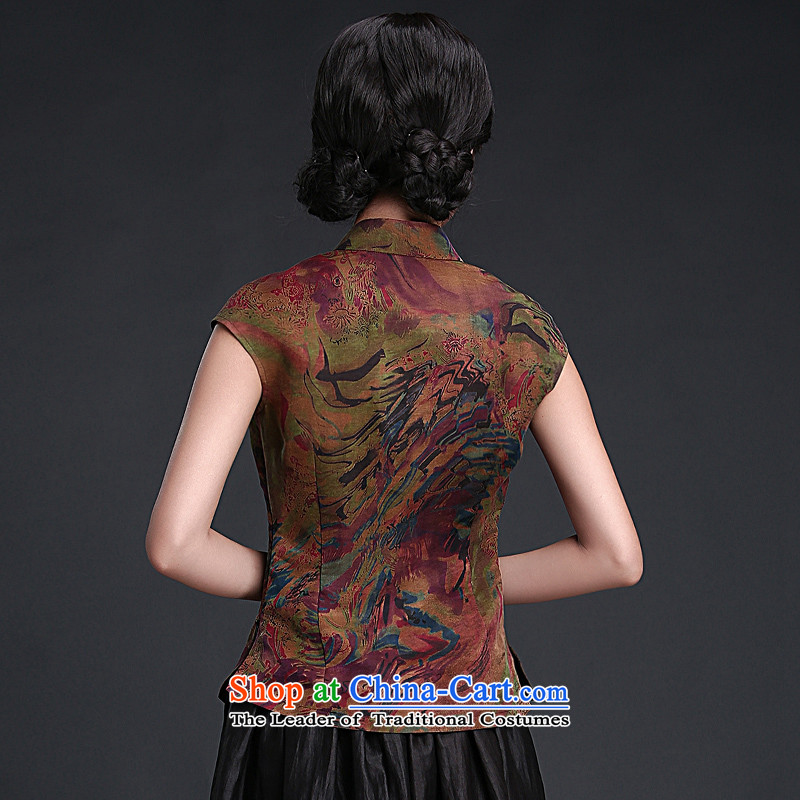 China-Tang dynasty 2015 classic Chinese qipao Ms. Han-improved shirt summer China wind silk yarn t-shirts cloud of incense Suit M, China Ethnic Classic (HUAZUJINGDIAN) , , , shopping on the Internet